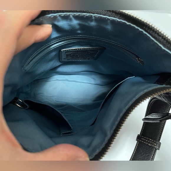 Coach Purse Pebble Leather Adjustable Strap Shoulder H0894-F12319 Black Buckle - Picture 10 of 15